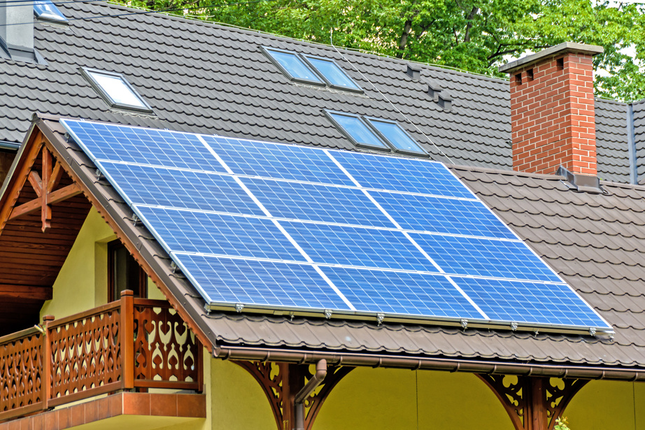 Solar Panels on a House Roof